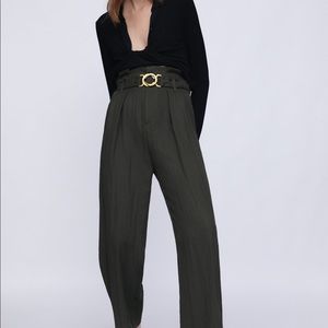 ZARA Belted Pleated Pants